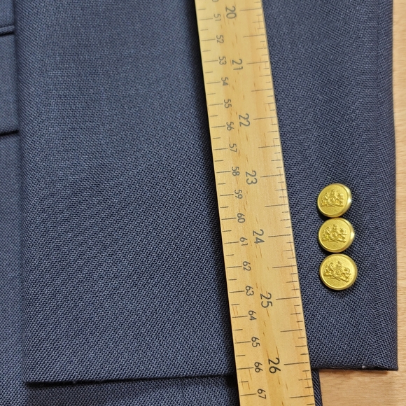 Stafford Sports Coat Mens 46L Jacket Blue Gold Buttons - Picture 5 of 15